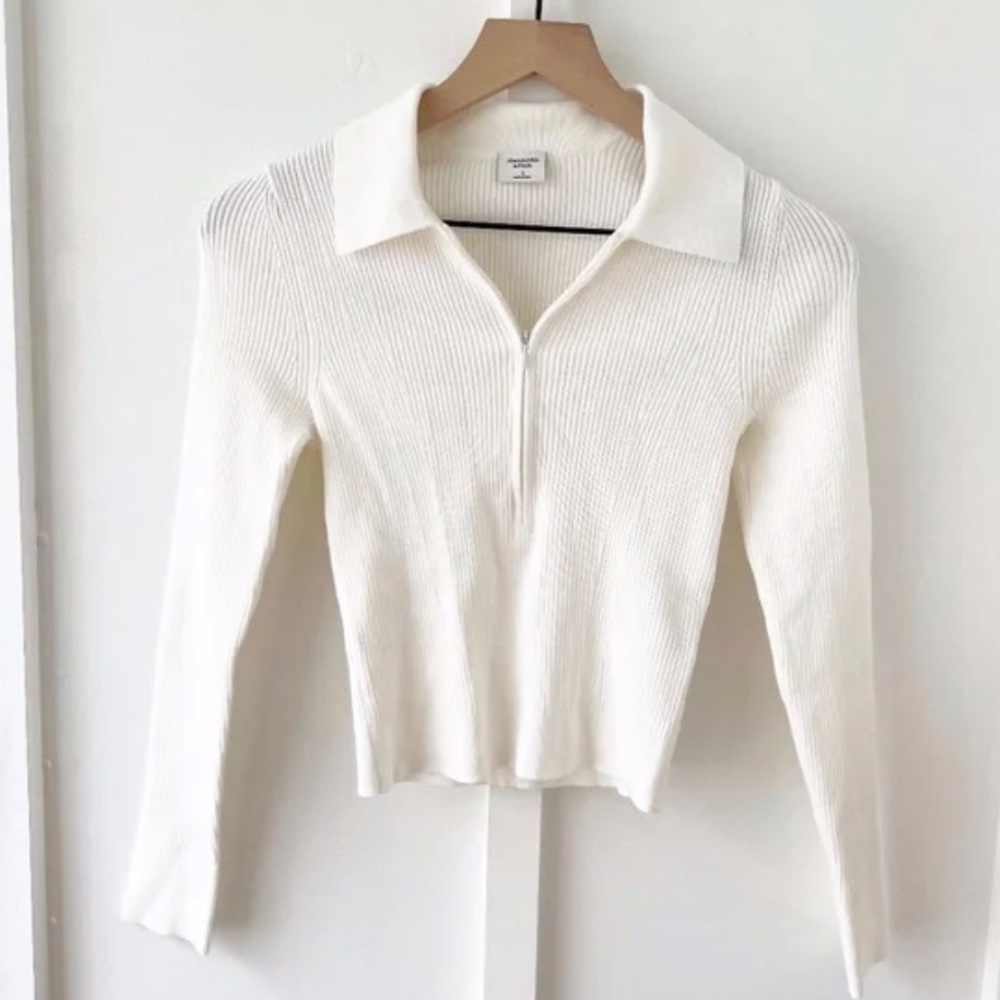 Abercrombie Slim Zip Knot Polo Top S
